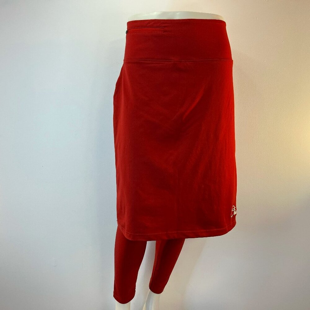 Chic Women's Burgundy Modest Skirt with Leggings - Size 12